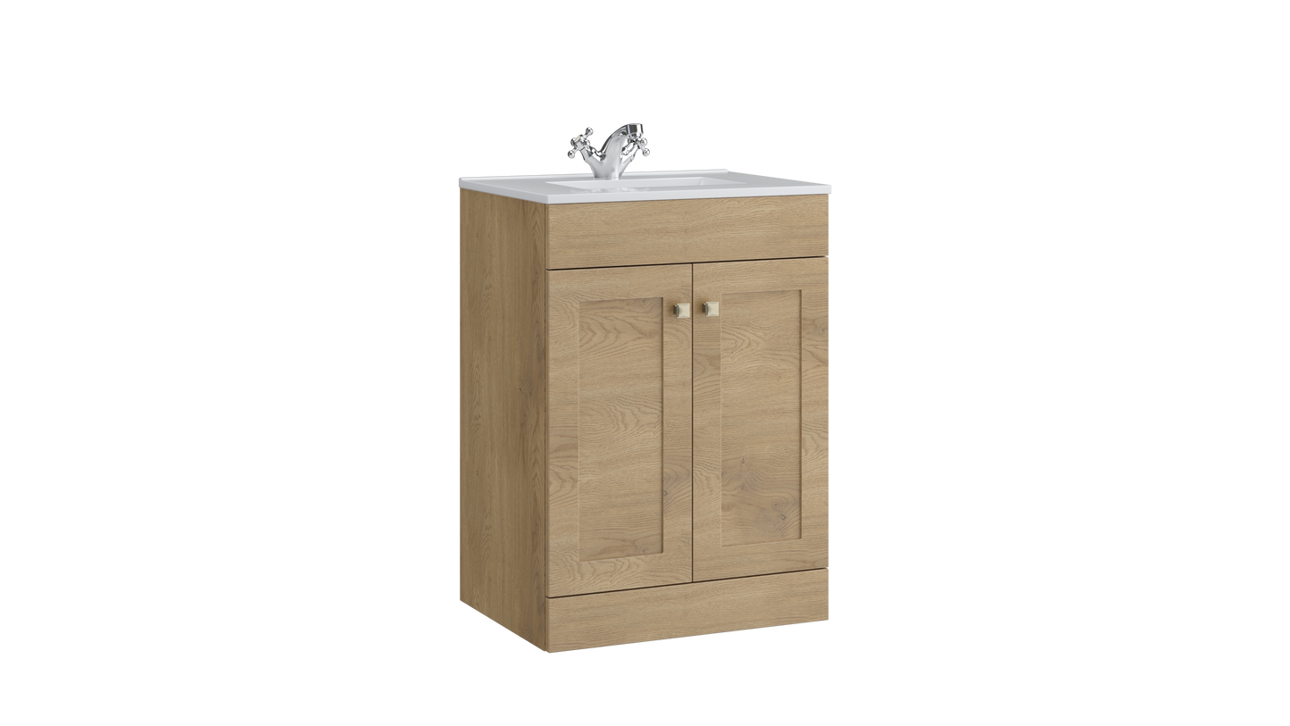 Sanctuary 600mm 2 Door Floor Standing Unit Torro Oak