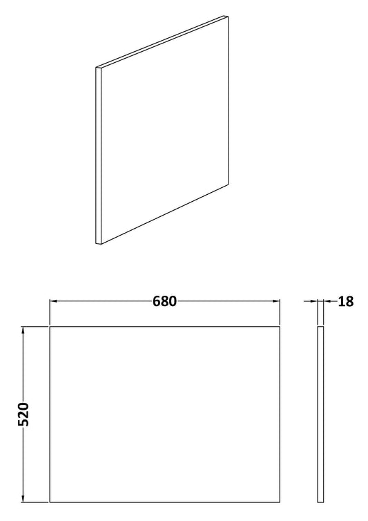 Square Shower Bath End Panel - Fern Green