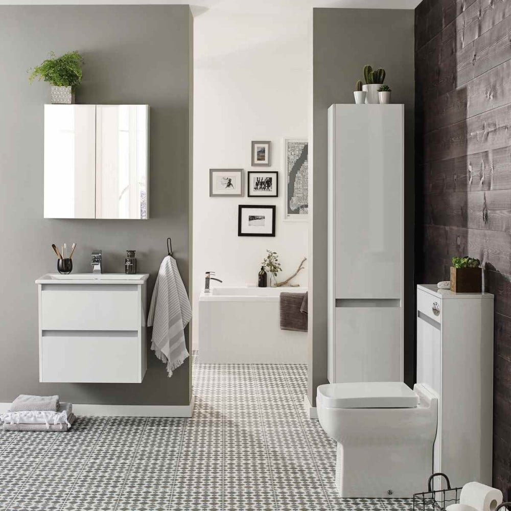 City Wall Mounted Tall Unit White