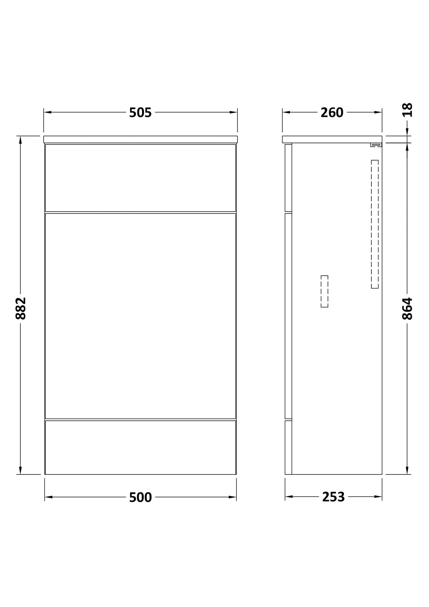 Hudson Reed Fusion 500mm Charcoal Black Floor Standing Toilet Unit with Coordinating Top