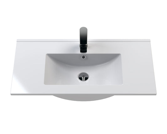 Hudson Reed Urban 800mm Satin Green Floor Standing Vanity Unit with 1 Tap Hole Basin
