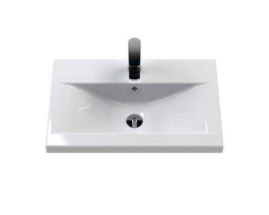 Hudson Reed Urban 600mm Soft Black 2 Door 1 Drawer Floor Standing Vanity Unit With Ceramic Basin