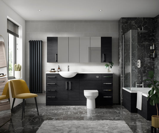 Fusion Fitted Floor Standing 2 Door Vanity Unit Compact 600mm