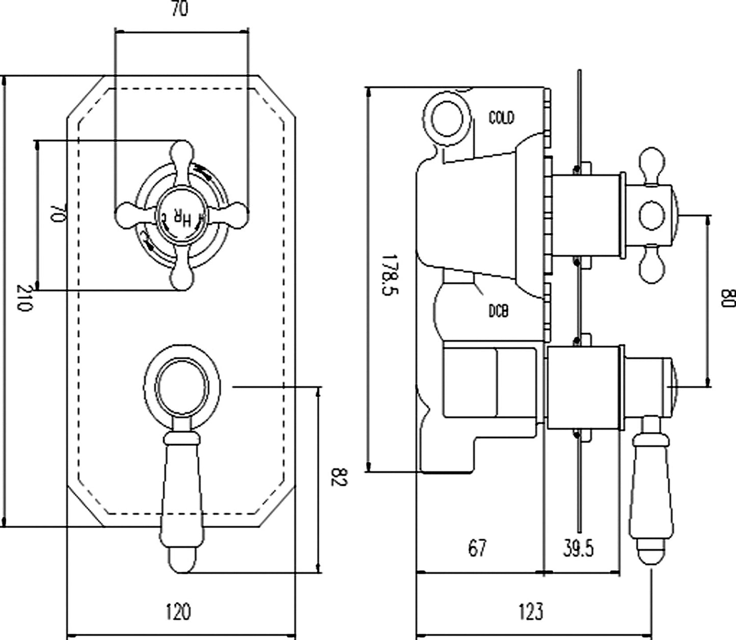 White Topaz Twin Thermostatic Shower Valve