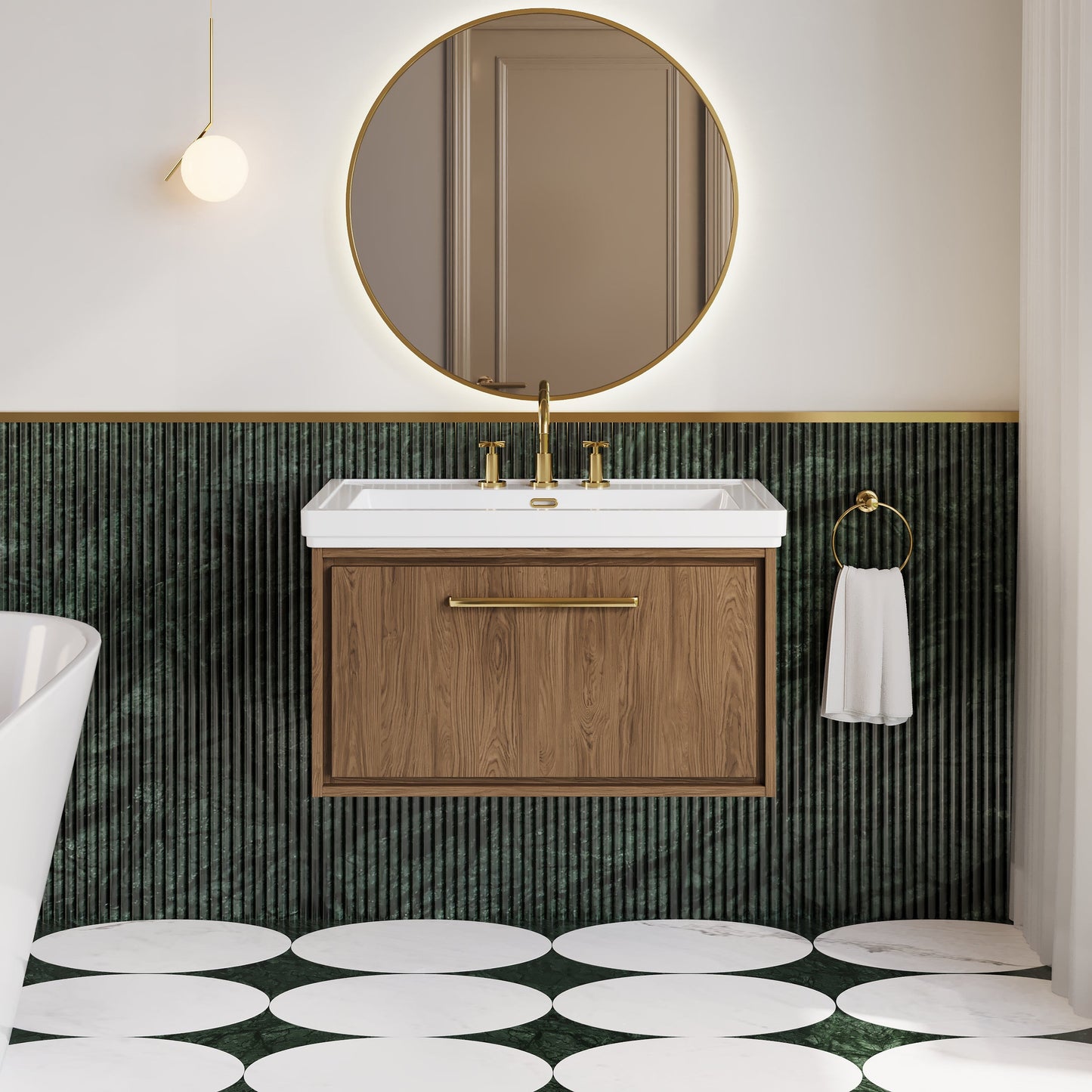 Lille 800mm Wall Hung Single Drawer Vanity with Basin - 3 Tap Hole