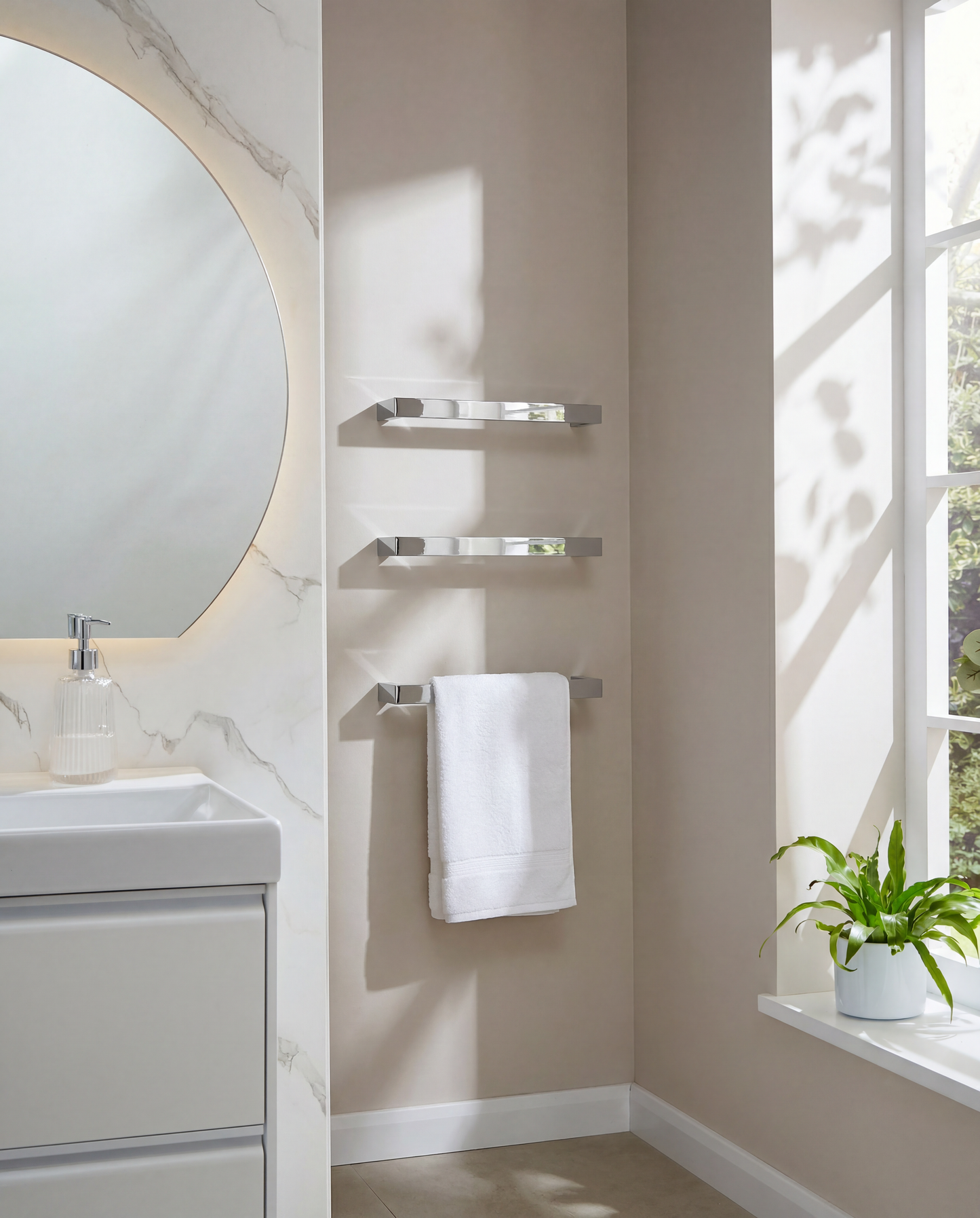 Singola Dry Electric Towel Rail 600mm - Chrome