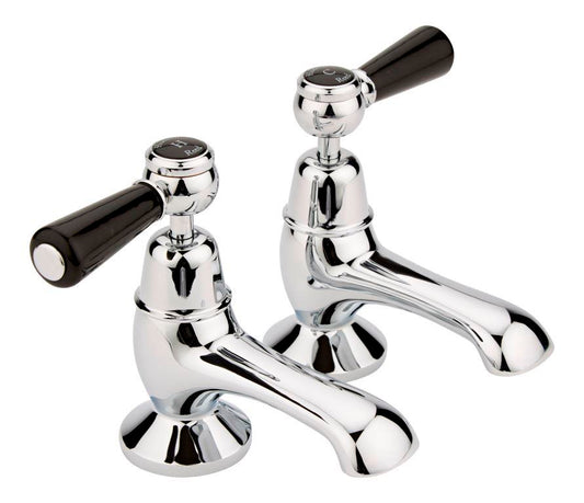 Black Topaz With Lever Handle Bath Taps