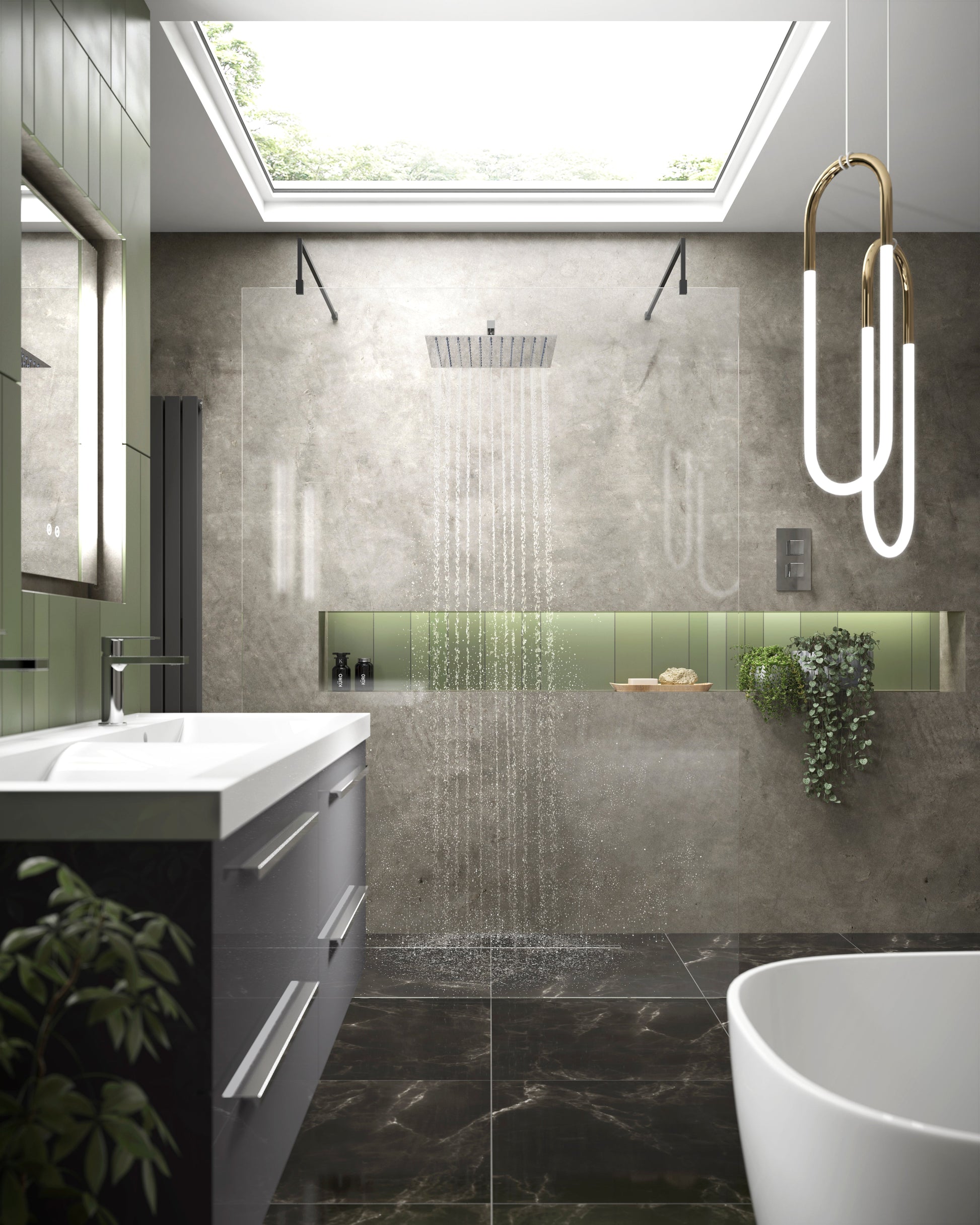1000mm Wetroom Screen with Arms and Feet