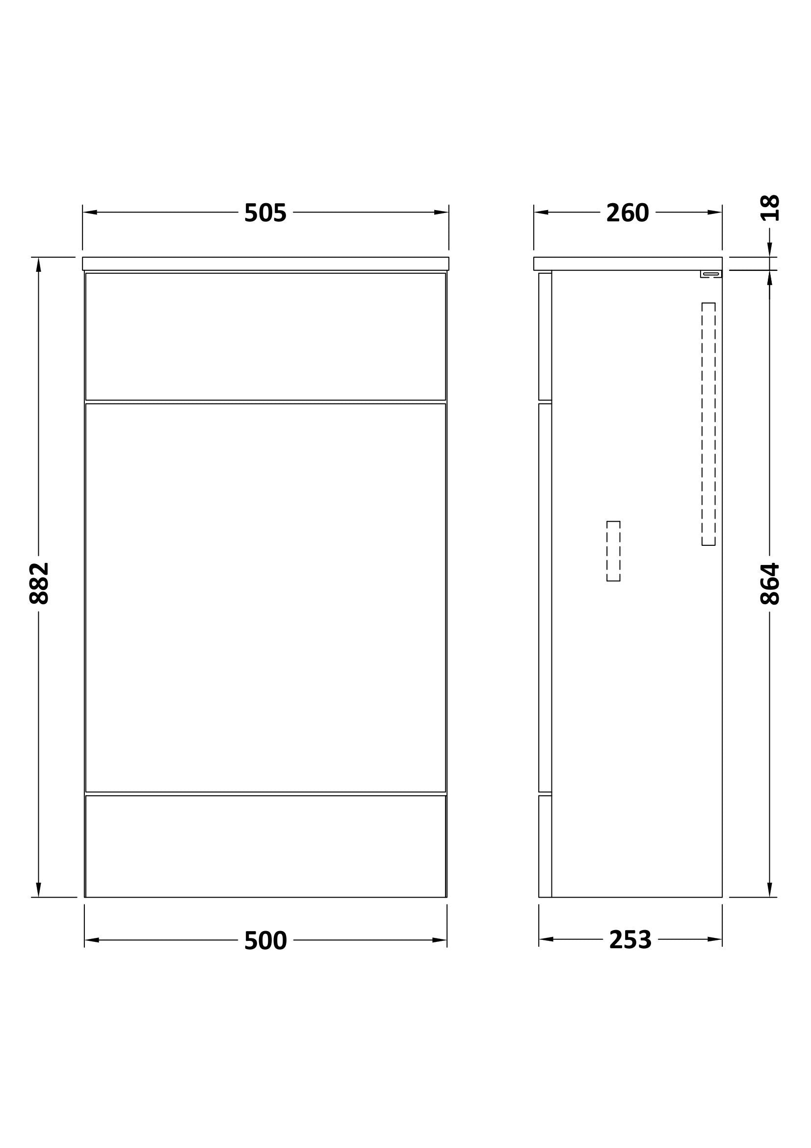 Hudson Reed Fusion 500mm x 255mm Deep Pebble Grey Toilet Unit