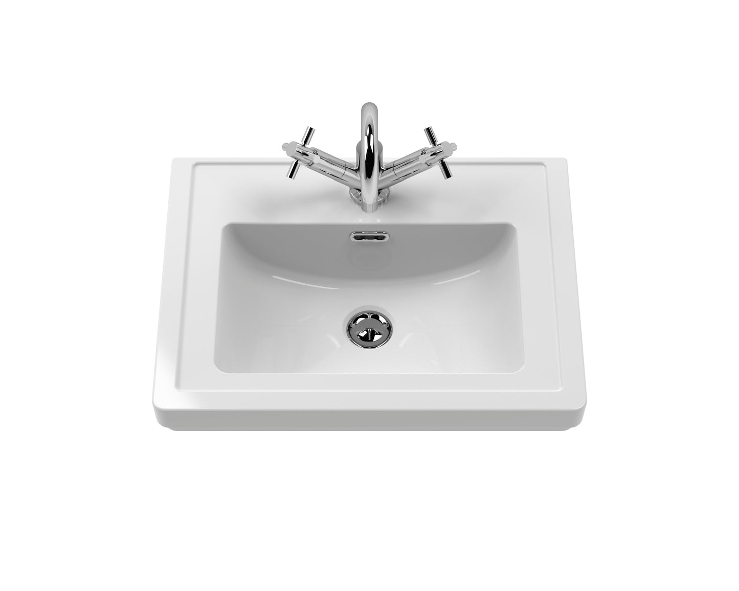 Hudson Reed Bexley 500mm Floor Standing 1 Drawer Vanity Unit with 1 Tap Hole Fireclay Basin