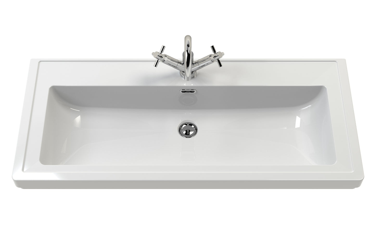 Hudson Reed Bexley 600mm Fern Green Traditional Floor Standing 1 Drawer Vanity Unit with 1 Tap Hole Basin