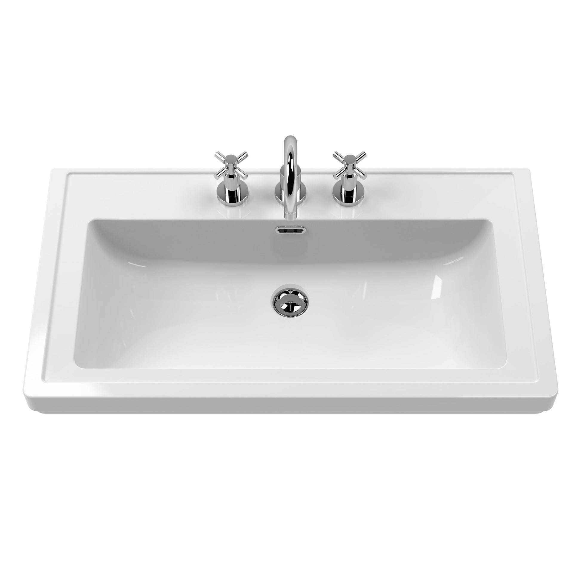 Hudson Reed Old London 830mm Storm Grey Floor Standing 2 Door Vanity Unit & Basin With 3 Tap Hole