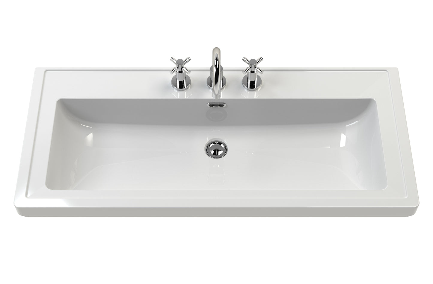 Hudson Reed Old London 1030mm Hunter Green 2-Door Floor Standing Basin Unit With 3 Taphole Fireclay Basin