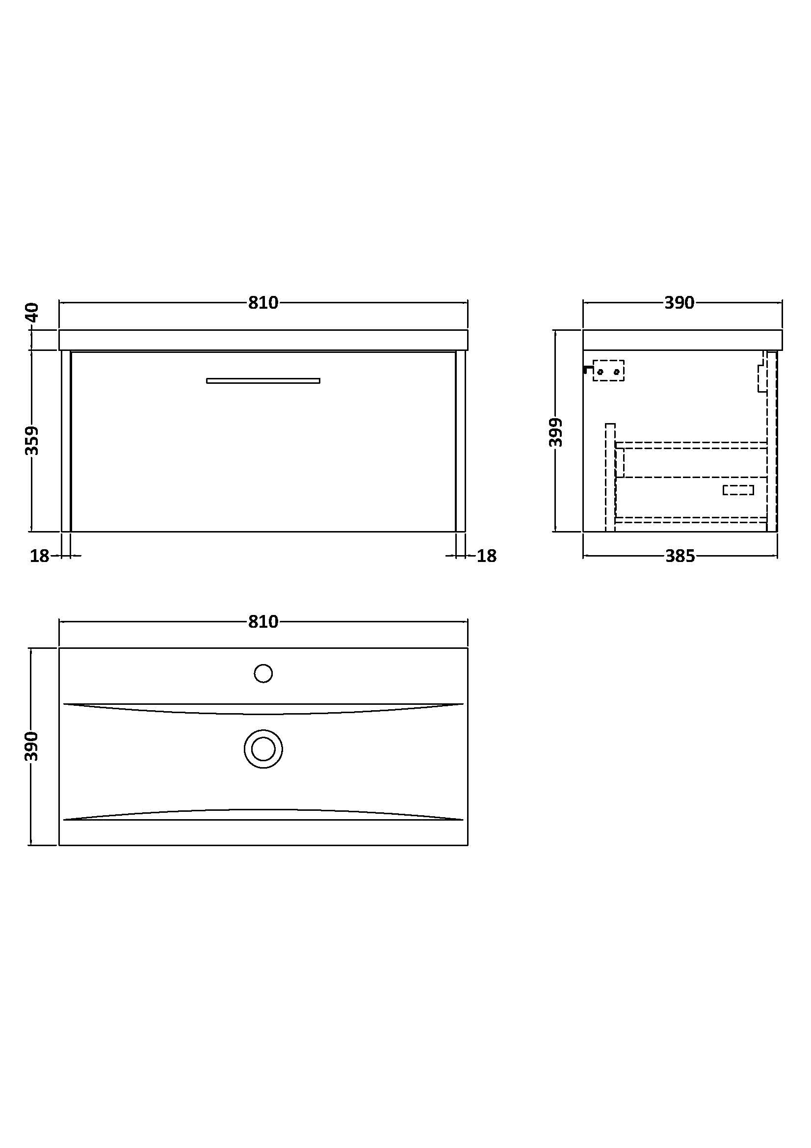 Hudson Reed Juno 800mm Graphite Grey Wall Hung Single Drawer Vanity Unit with 1 Tap Hole Basin