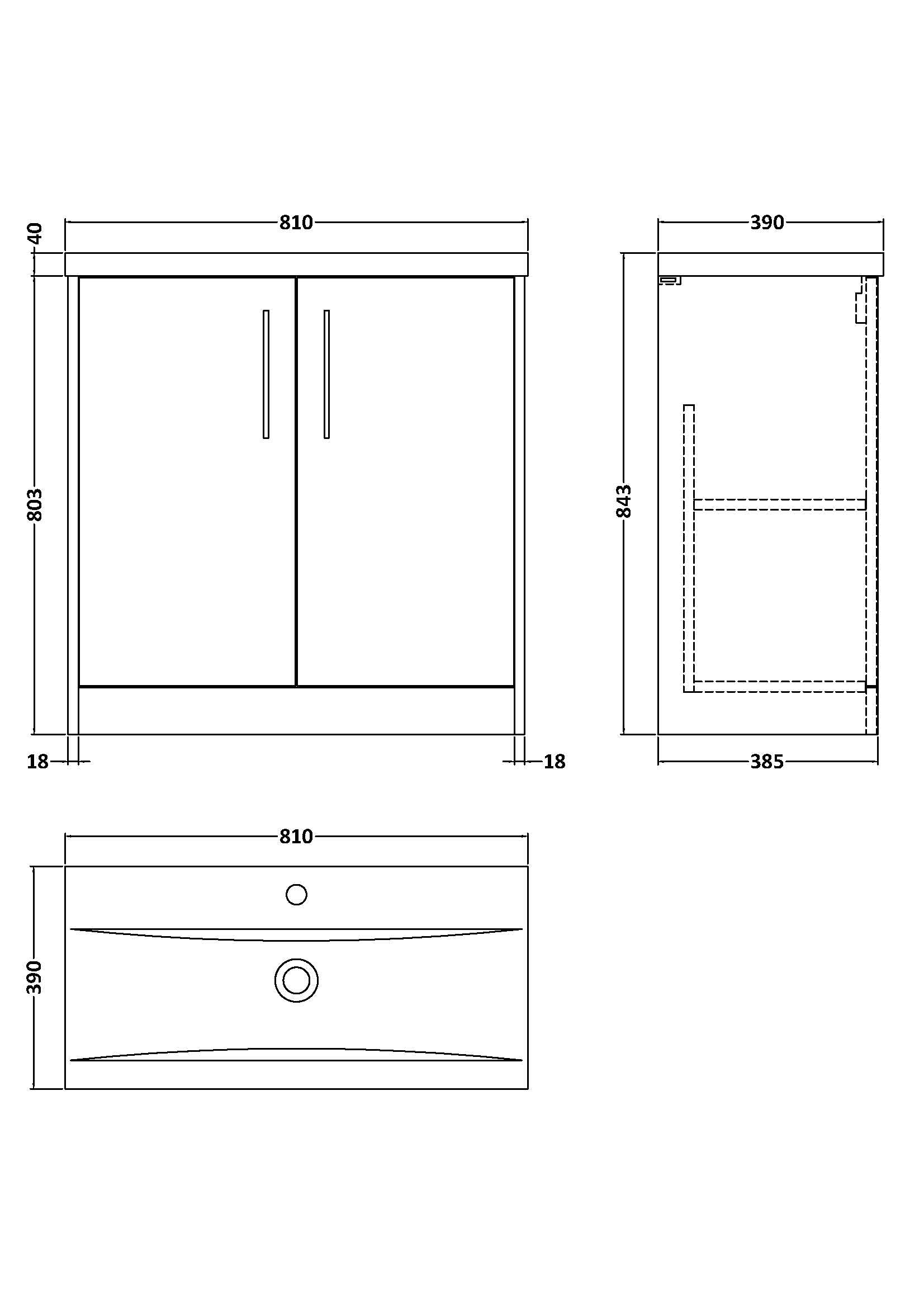 Hudson Reed Juno 800mm Coastal Grey Floor Standing 2-Door Vanity Unit & 1 Tap Hole Basin