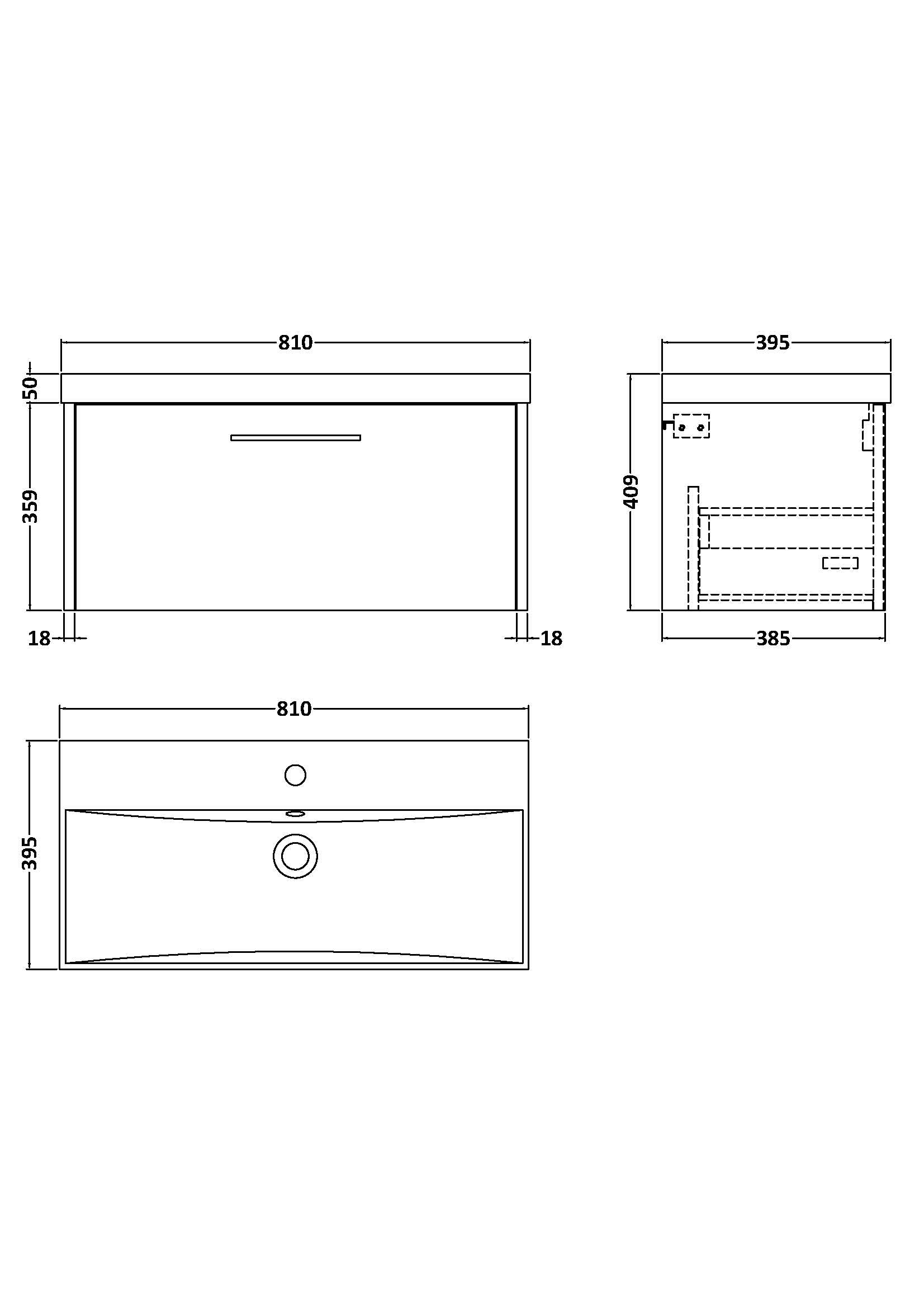 Hudson Reed Juno 800mm Midnight Blue Wall Hung Single Drawer Vanity & Basin Rigid Soft Close