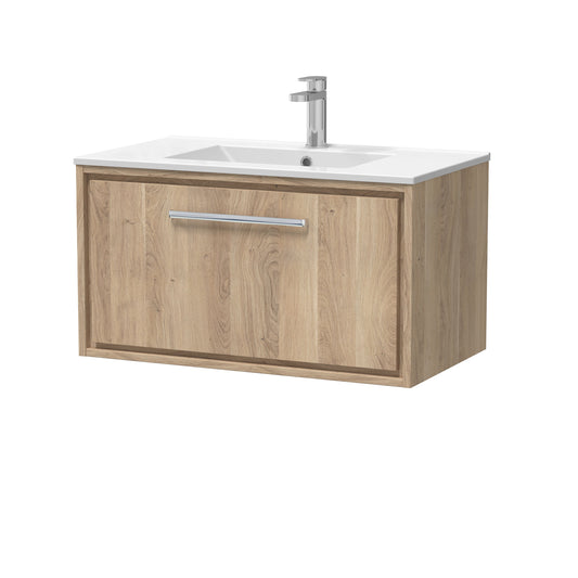 Lille 800mm Wall Hung Single Drawer Vanity with Basin - 1 Tap Hole