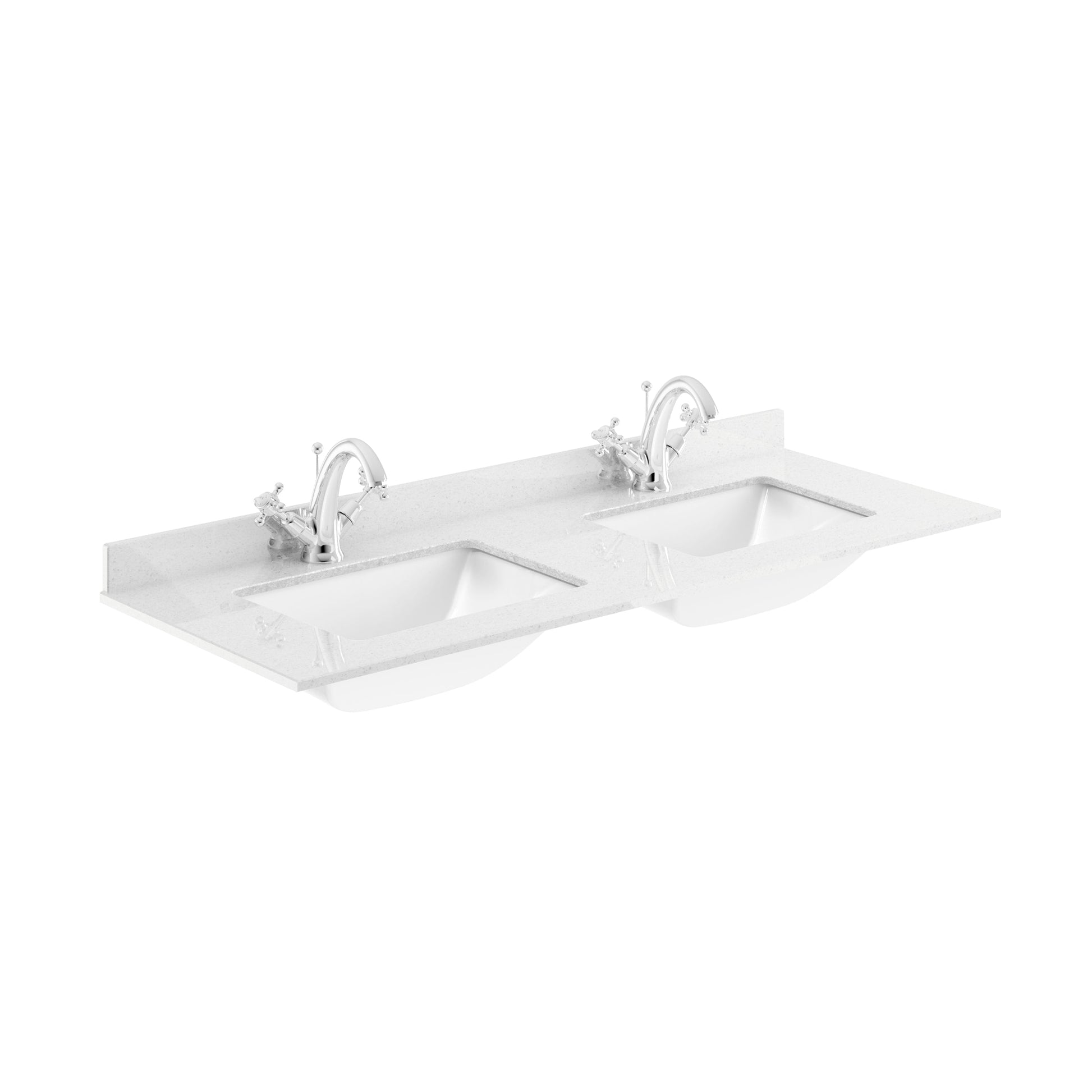 Hudson Reed Lille 1200mm Wall Hung 4-Drawer Vanity Unit With Double Marble Basins