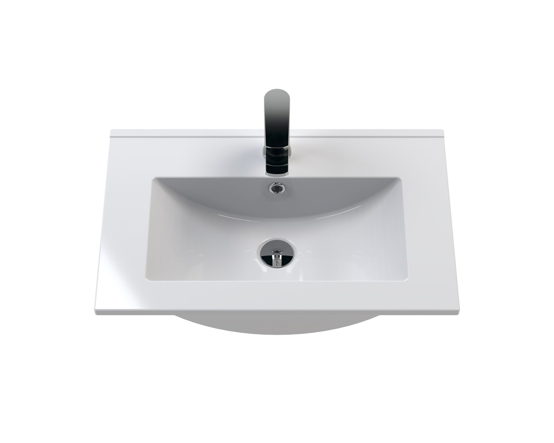 Hudson Reed Fluted 600mm Satin Blue Wall Hung Single Drawer Vanity Unit With Basin