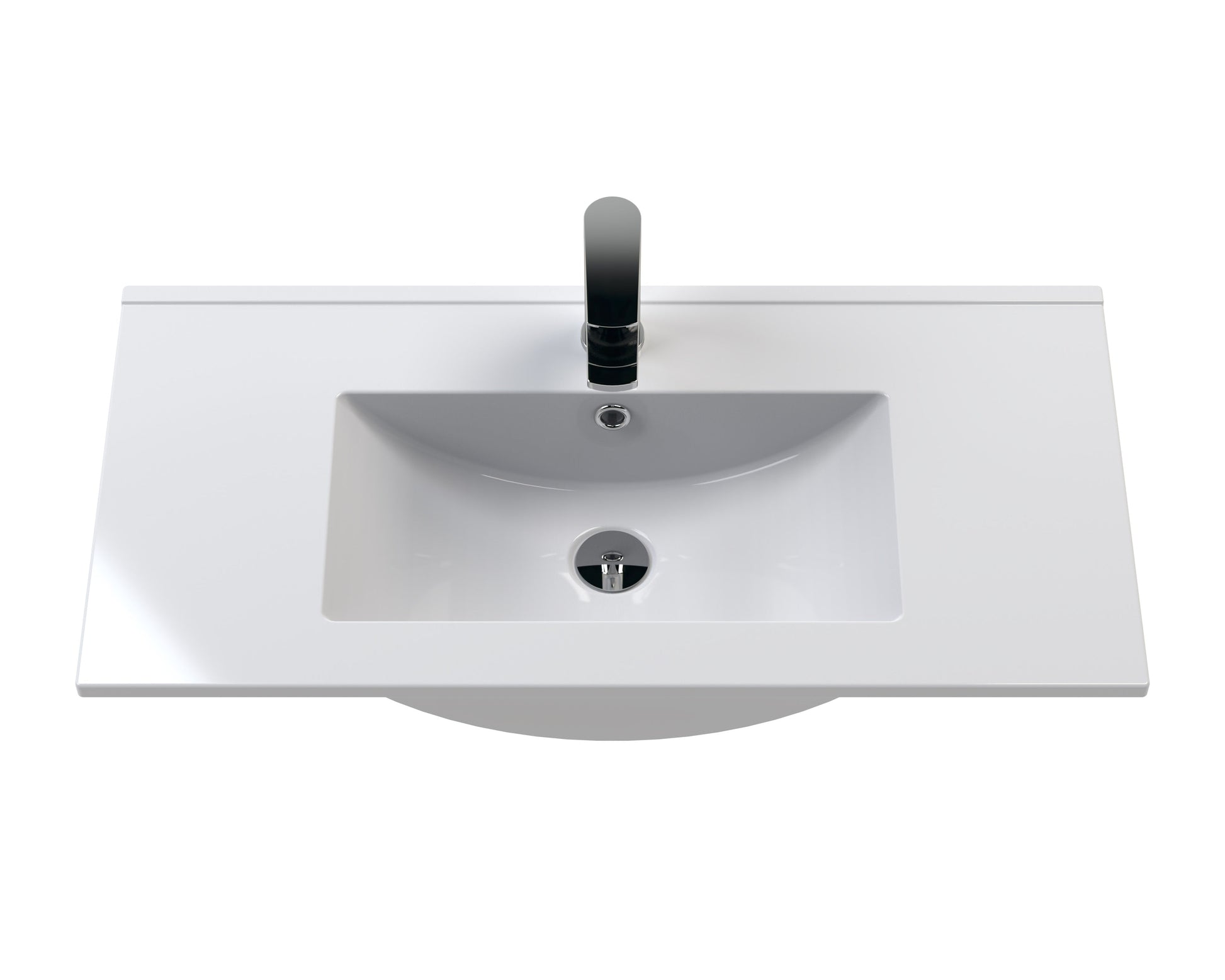 Hudson Reed Fluted 800mm Wall Hung Satin Green Single Drawer Vanity Unit With Basin