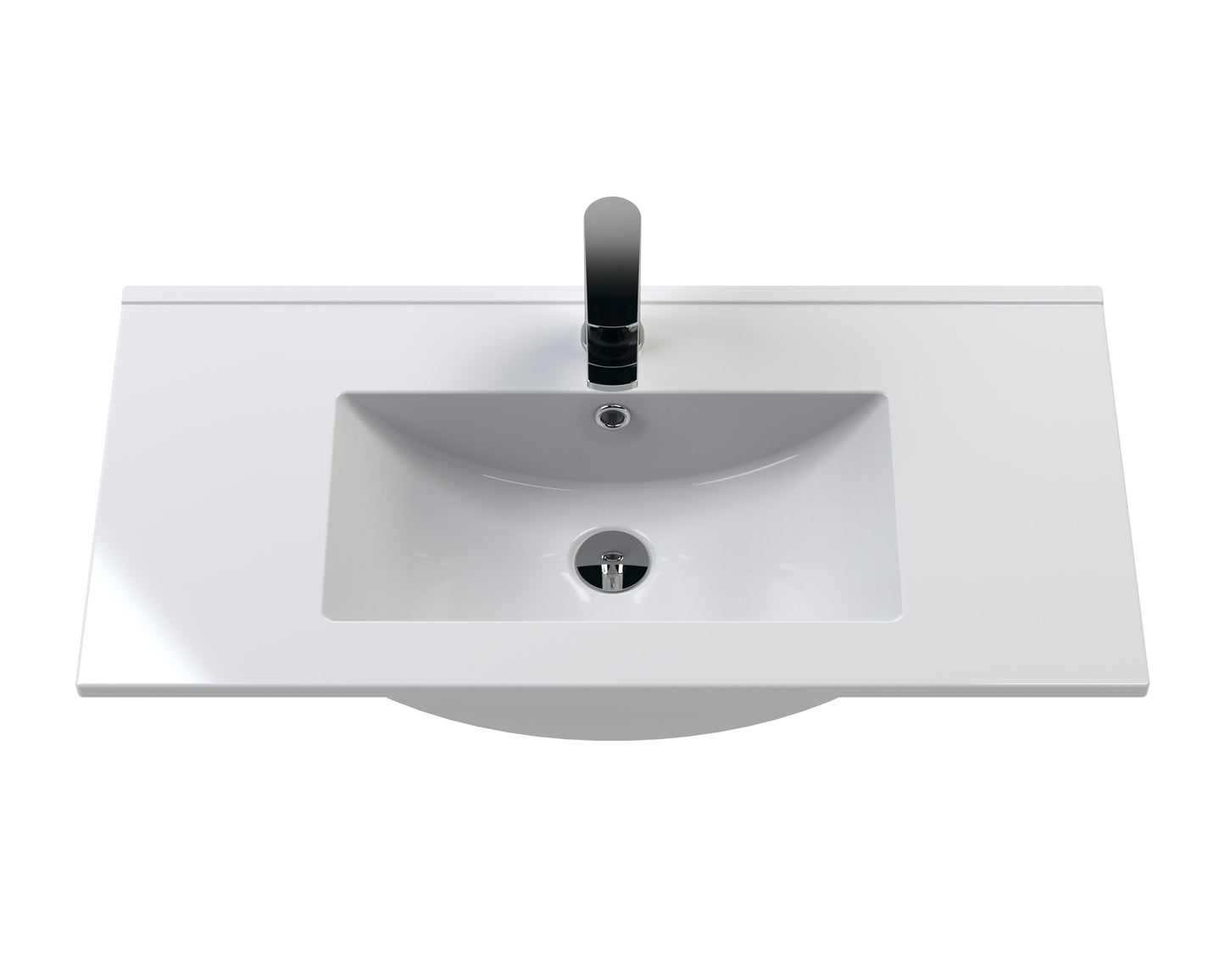 Hudson Reed Juno 800mm Graphite Grey Woodgrain Floor Standing 2-Door Vanity Unit & 1 Tap Hole Basin