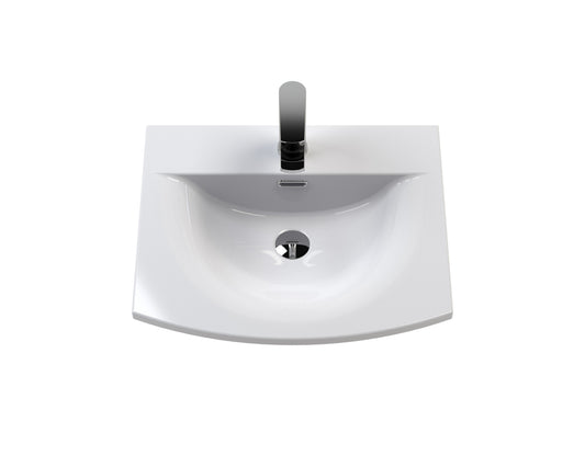 Hudson Reed Urban 500mm Satin Grey Floor Standing 2 Door Vanity Unit With Curved Basin