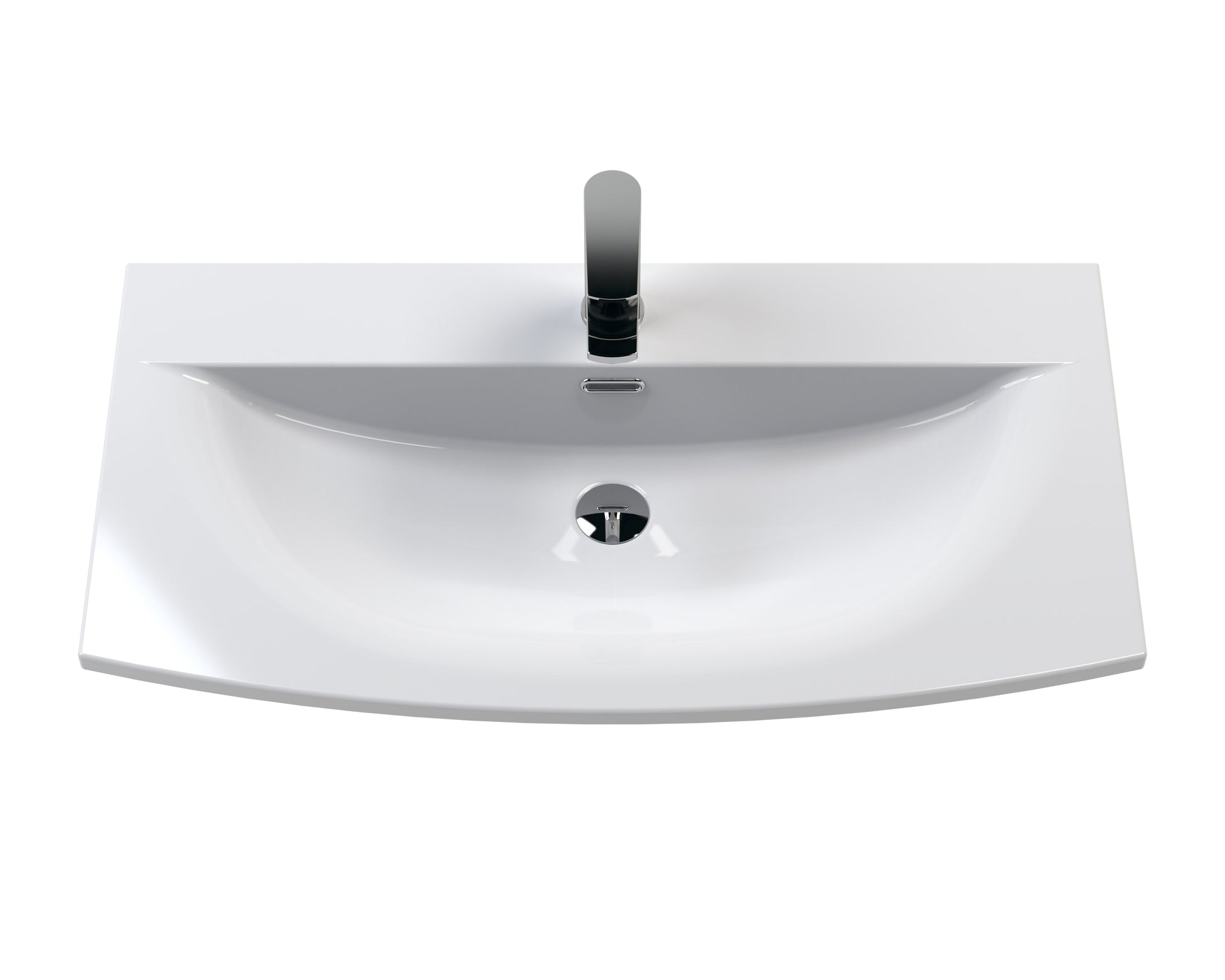 Hudson Reed Juno 800mm Wall Hung Single Drawer Vanity Unit with Curved 1 Tap Hole Basin