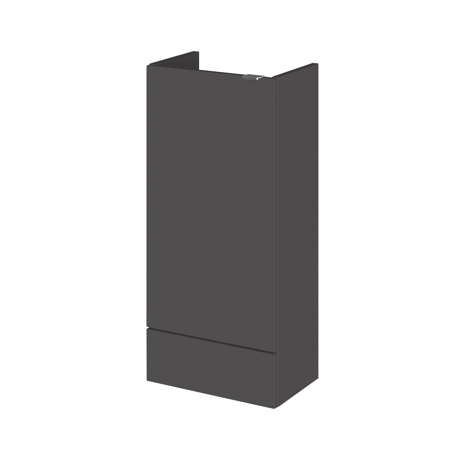 Hudson Reed Fusion 400mm 1 Door Gloss Grey Compact Floor Standing Base Unit With Handles