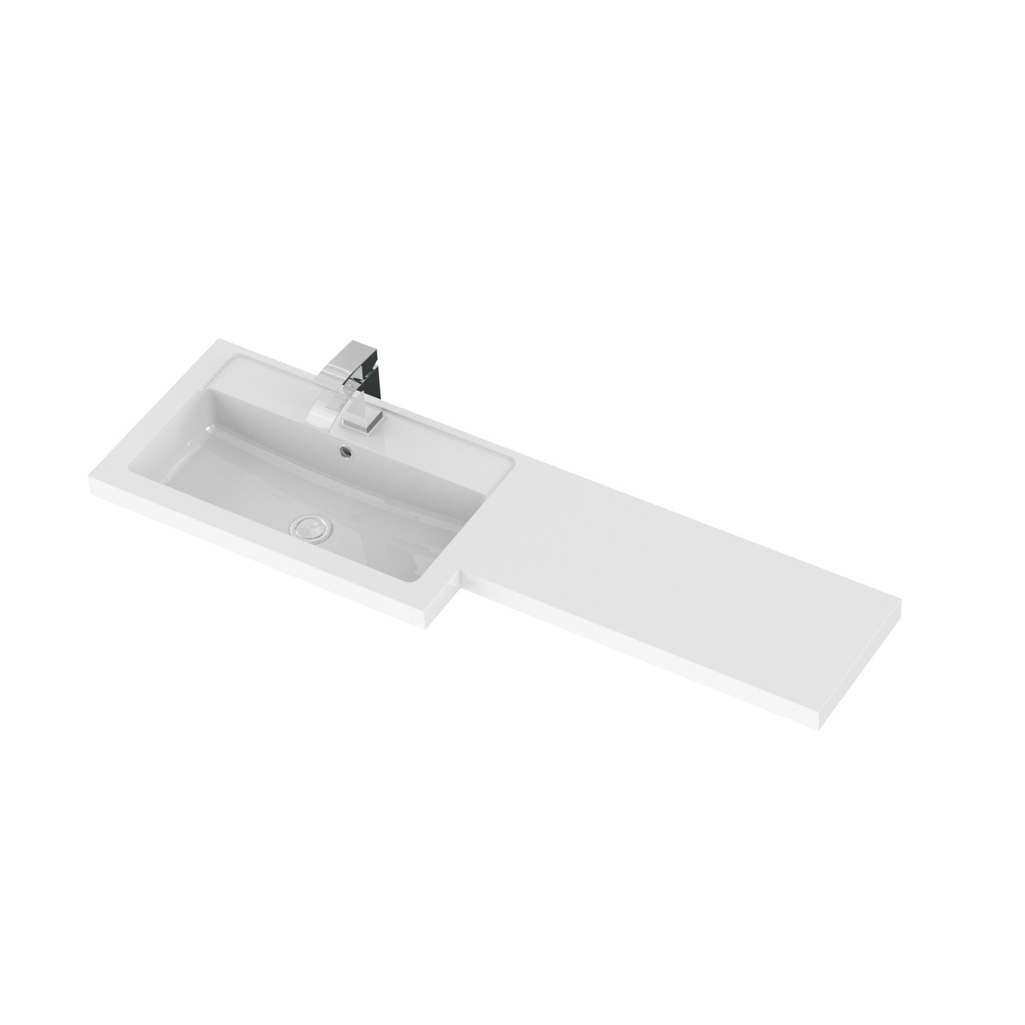 Hudson Reed Fusion 1200mm Gloss Grey Floor Standing 2 Door Vanity Basin & Toilet Left Hand Combination Unit