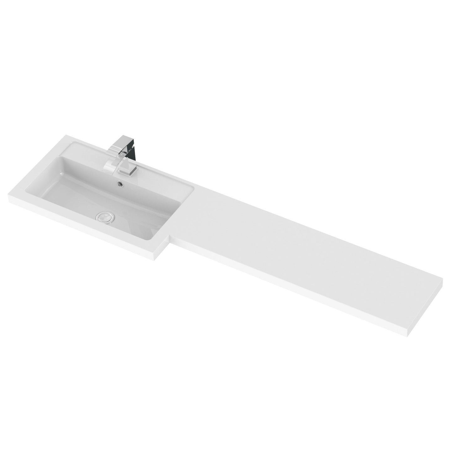 Hudson Reed Fusion 1500mm Gloss Grey Left Hand Floor Standing 3 Door Vanity Basin & Toilet Combination Unit