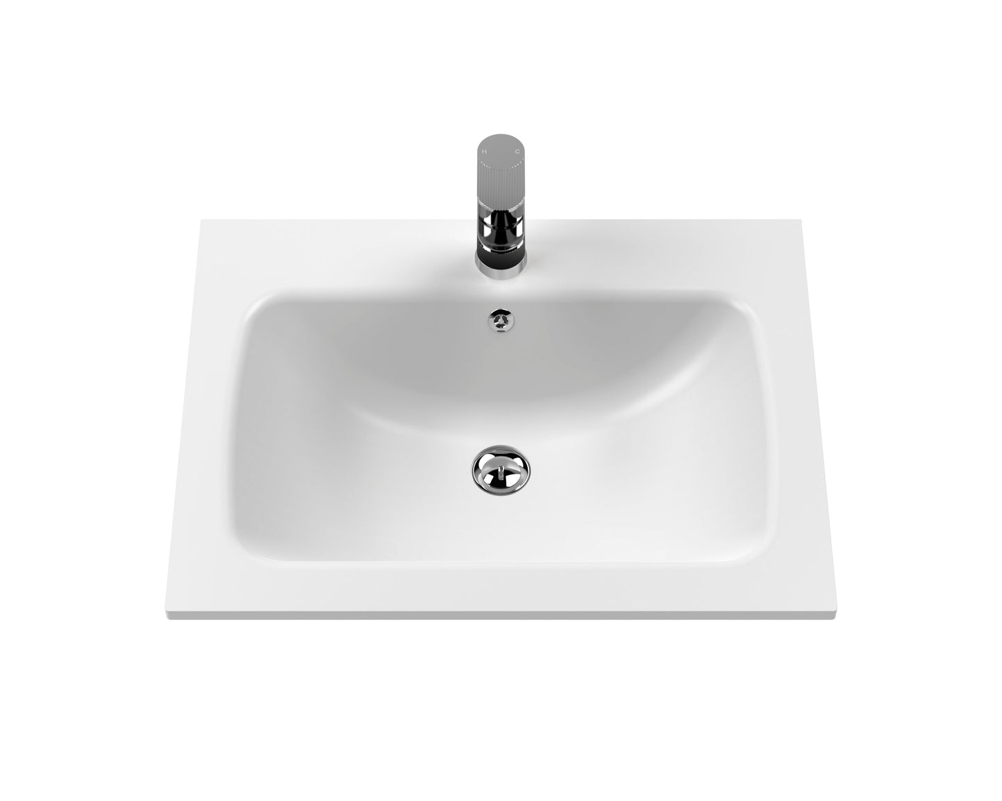 Bexley Floor Standing 1 Drawer Vanity & 1 Tap Hole Stone Basin, 600mm - Indigo Blue