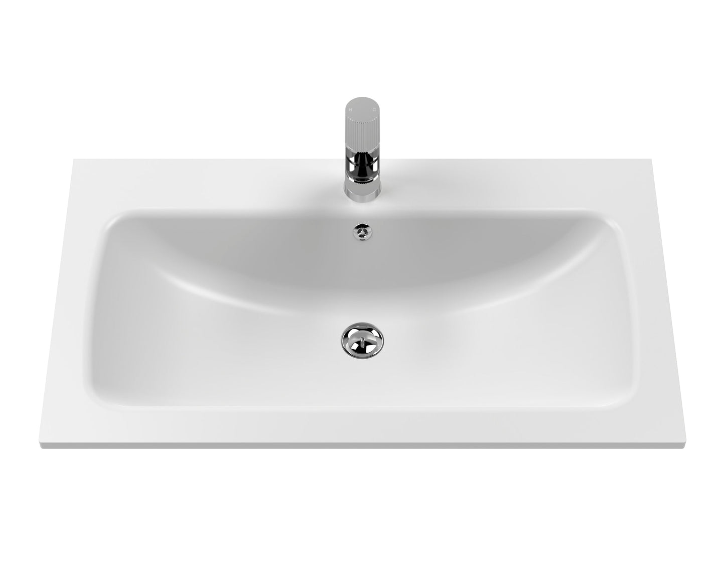 Bexley Floor Standing 1 Drawer Vanity & 1 Tap Hole Stone Basin, 800mm - Indigo Blue